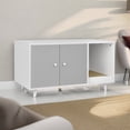 thumbnail image 1 of Pefilos 35" Cat Litter Box Enclosure Hidden Litter Box Furniture, Wooden Cat Washroom Cat House with Scratch Pad, Gray, 1 of 7