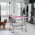 thumbnail image 1 of Pefilos 36" Pet Grooming Table for Large Dogs Adjustable Height Portable Trimming Table Drying Table w/Arm/Noose/Mesh Tray, Pink, 1 of 11