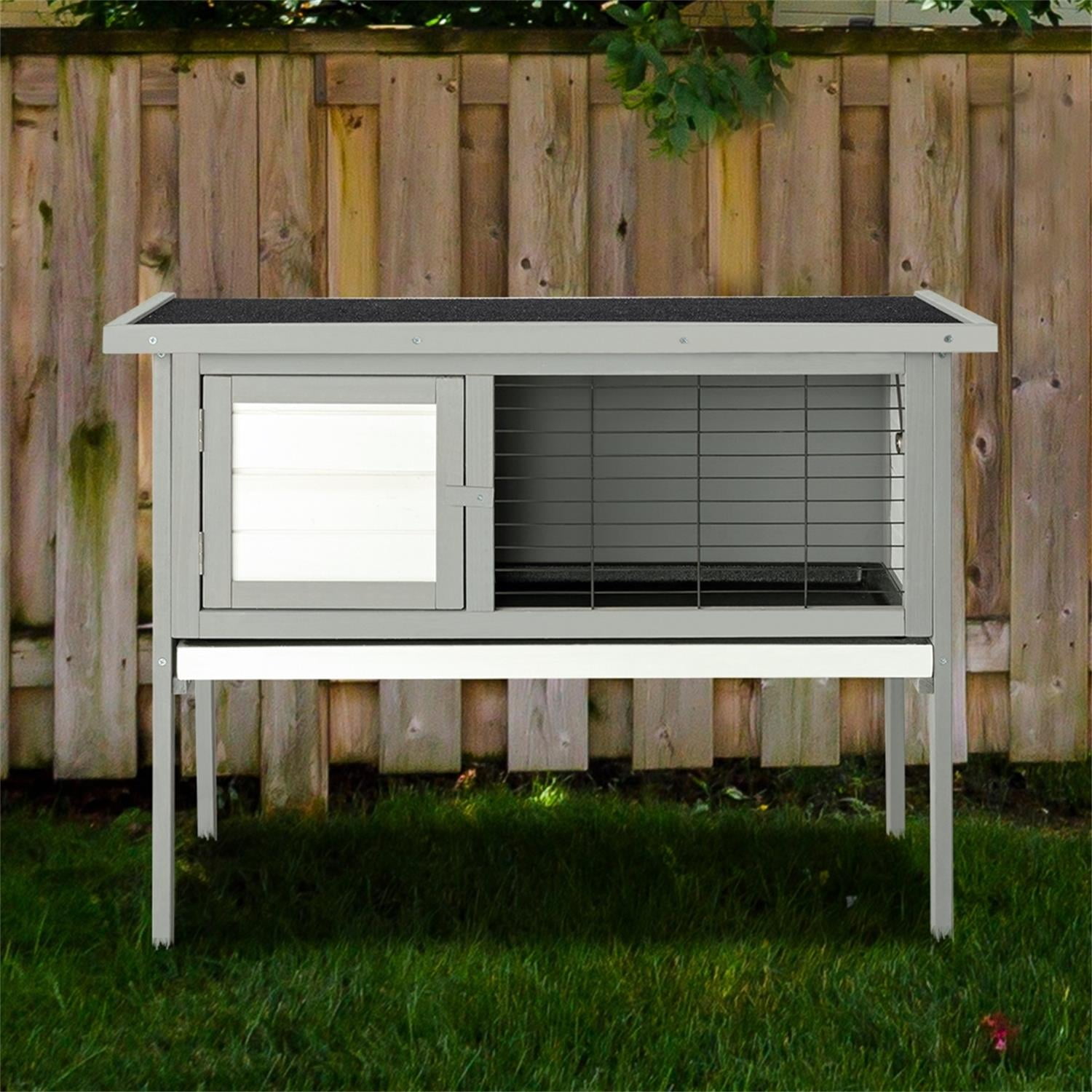Pefilos 36" Rabbit Hutch for Indoor Wooden Pet Cages Bunny, Guinea Pig House Rabbit Cage, Gray Pefilos 36" Rabbit Hutch for Indoor Wooden Pet Cages Bunny, Guinea Pig House Rabbit Cage, Gray