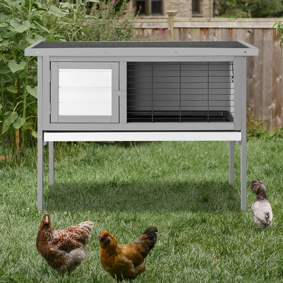 Pefilos 36" Small Rabbit Hutches for Indoor Wooden Pet House Bunny, Guinea Pig House Rabbit Cage, Gray