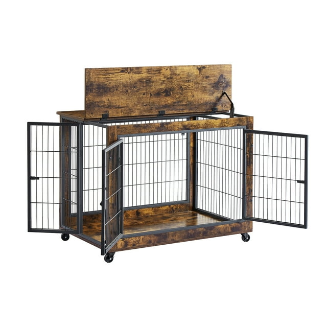 Pefilos 38" Dog Crates for Medium Dogs Furniture Wooden Dog Crate Table, Pet Cages for Small