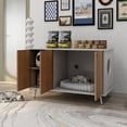 thumbnail image 1 of Pefilos 39" Hidden Cat Litter Box Enclosure Furniture, Modern Wood Cat House, Cat Washroom with Plug, White+Brown, 1 of 17