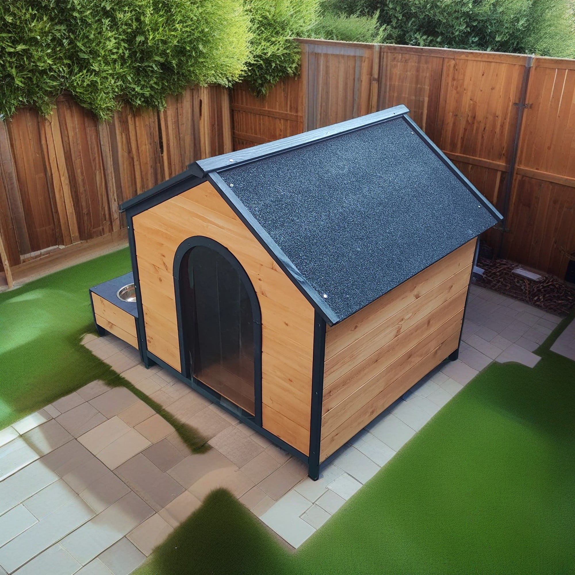Pefilos 39" Outdoor Dog House, Waterproof Puppy Shelter Indoor Doghouse with Elevated Floor, Kennel for Small Medium Dogs with Porch, Beige Pefilos 39" Outdoor Dog House, Waterproof Puppy Shelter Indoor Doghouse with Elevated Floor, Kennel for Small Medium Dogs with Porch, Beige