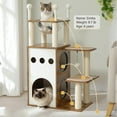 thumbnail image 1 of Pefilos 42" Cat Tree House for Multiple Cats, Cat Tower with Double Spacious Condos Perch, Hammock, Kittens Activity Centre, Brown, 1 of 12