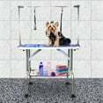 thumbnail image 1 of Pefilos 42" Dog Grooming Table for Large Medium Dogs and Cat Professional Portable Trimming Table with Arm/Noose/Mesh Tray Pet Grooming Table, Blue, 1 of 8