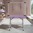 thumbnail image 1 of Pefilos 42" Dog Pet Grooming Table, Adjustable Arm Foldable Non-Slip Top, Rust-Proof, Waterproof, Warp-Free Trimming Table for Pets, Purple, 1 of 12