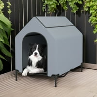 Pefilos 43" Dog House for Medium Dogs, Outside Elevated Dog Bed, Weatherproof Dog Kennel for Indoor and Outdoor, Portable Dog Shelter Cot with Ventilated Windows, Gray Pefilos 43" Dog House for Medium Dogs, Outside Elevated Dog Bed, Weatherproof Dog Kennel for Indoor and Outdoor, Portable Dog Shelter Cot with Ventilated Windows, Gray