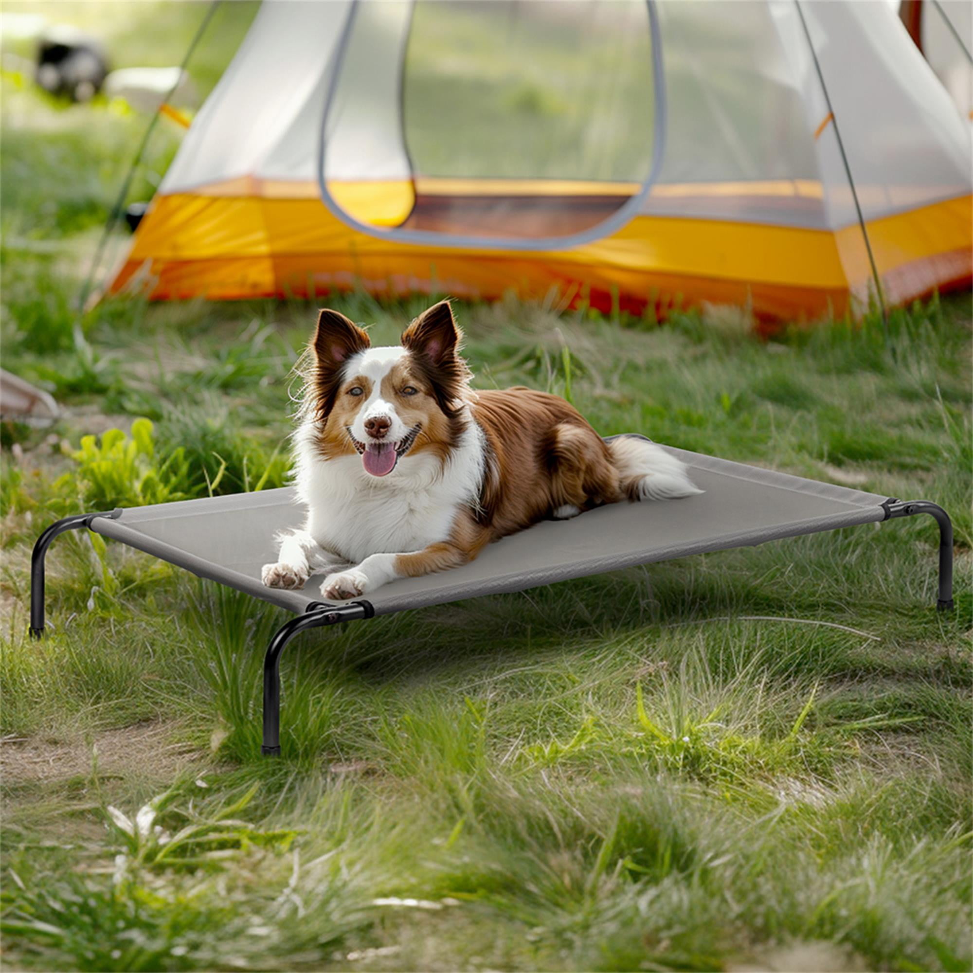 Pefilos 43" Elevated Dog Bed for Medium Dogs, Pet Bed for Outdoor and Indoor with Metal Frame, Gray Pefilos 43" Elevated Dog Bed for Medium Dogs, Pet Bed for Outdoor and Indoor with Metal Frame, Gray