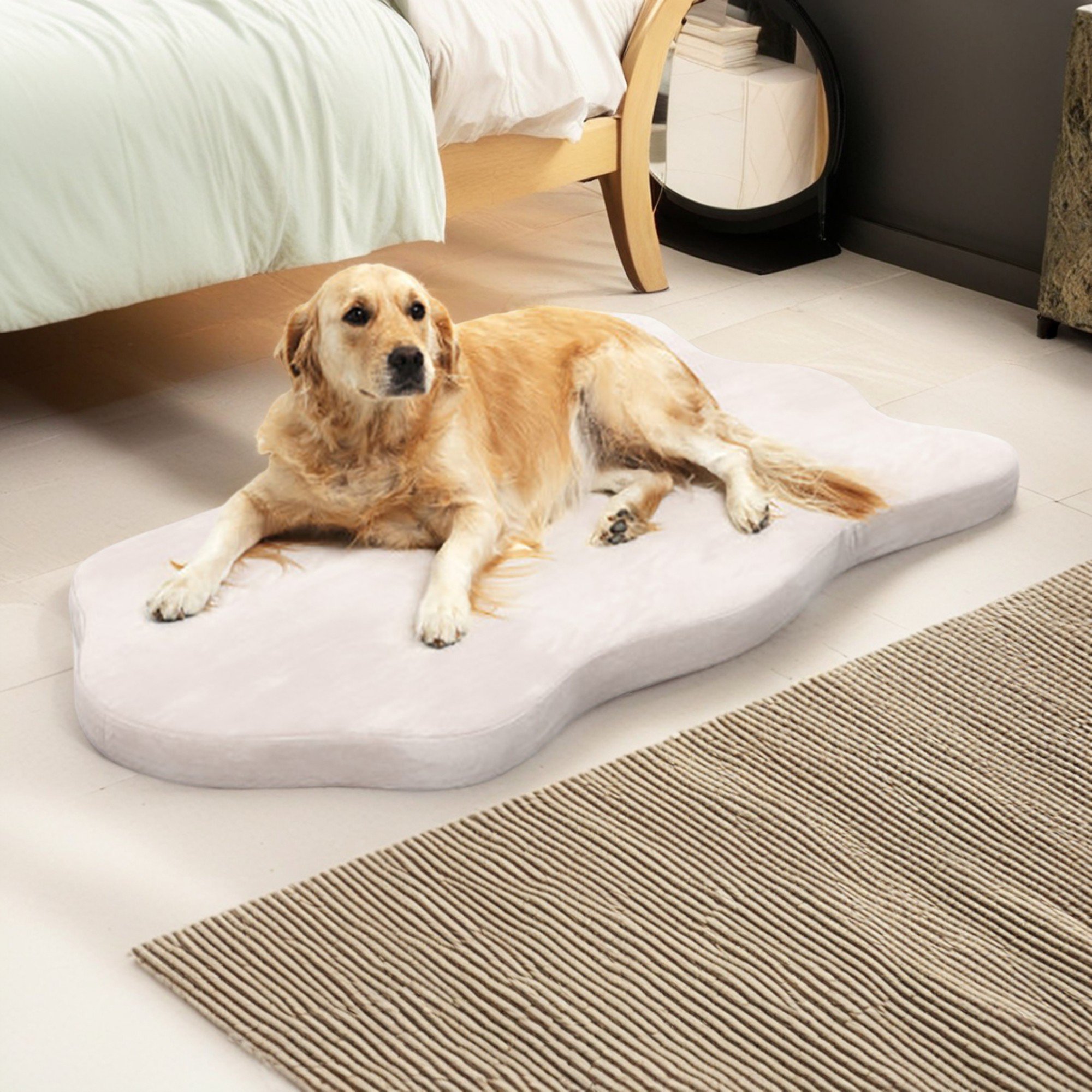 Pefilos 43" Orthopedic Dog Bed with Memory Foam Support for Large Breed Dogs, 3" Thick Pet Bed with Removable Cover, Beige Pefilos 43" Orthopedic Dog Bed with Memory Foam Support for Large Breed Dogs, 3" Thick Pet Bed with Removable Cover, Beige