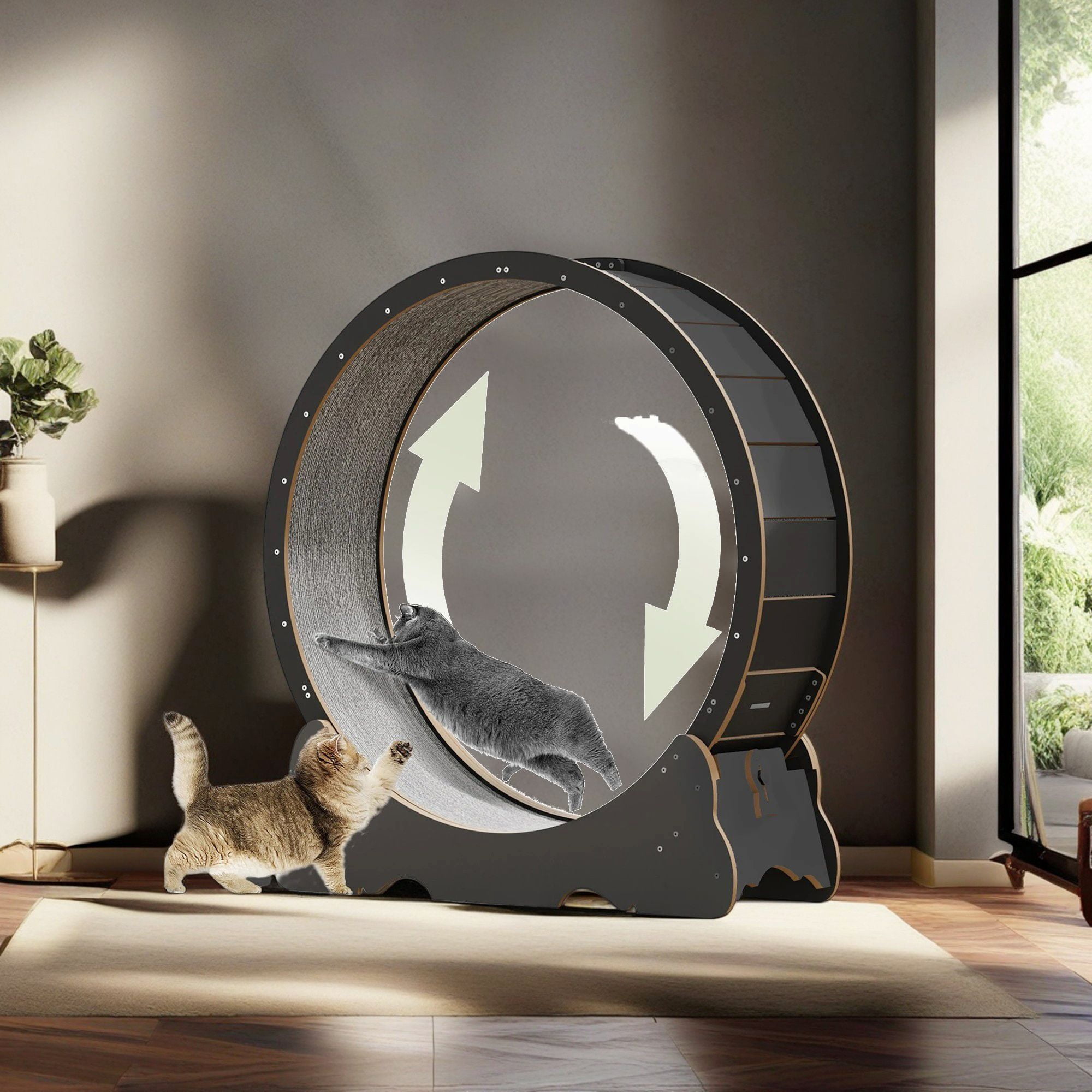 Pefilos 45" Cat Exercise Wheel for Indoor Cats, Large Cat Running Wheels, Cat Treadmill Wheel