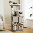 thumbnail image 1 of Pefilos 45" Cat Tree Tower for Indoor Cats, 5-Level Cat Condo for Large Cats with Large Hammock, Big Top Perch and 4 Sisal Covered Scratching Pos, Gray, 1 of 7