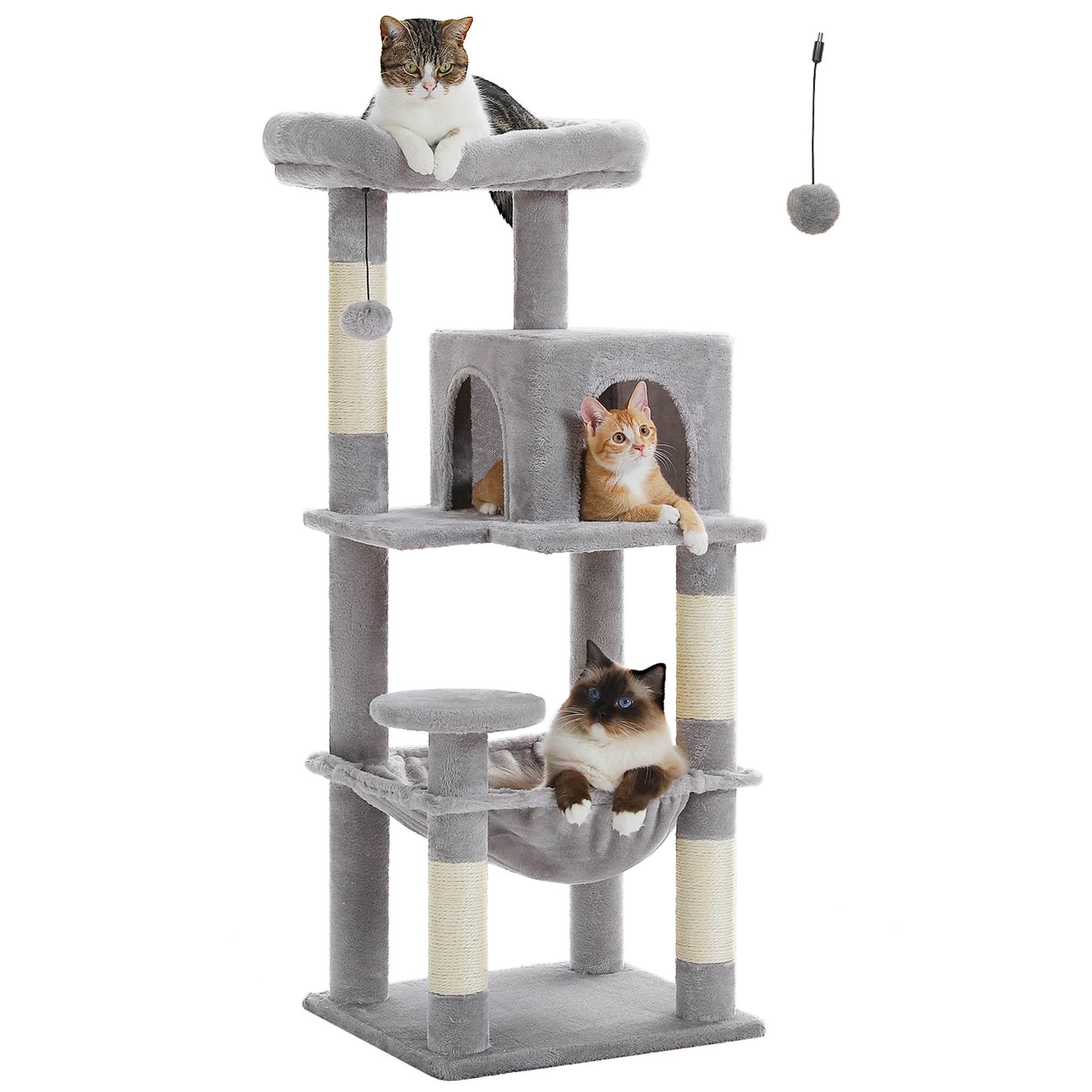 Pefilos 45" Modern Cat Tree House, Cat Condo for Indoor Cats, Activity Center Cat Scratching Tower for Kittens Toy, Gray Pefilos 45" Modern Cat Tree House, Cat Condo for Indoor Cats, Activity Center Cat Scratching Tower for Kittens Toy, Gray