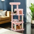 thumbnail image 1 of Pefilos 45" Modern Cat Tree House, Cat Condo for Indoor Cats, Activity Center Cat Scratching Tower for Kittens Toy, Pink, 1 of 8