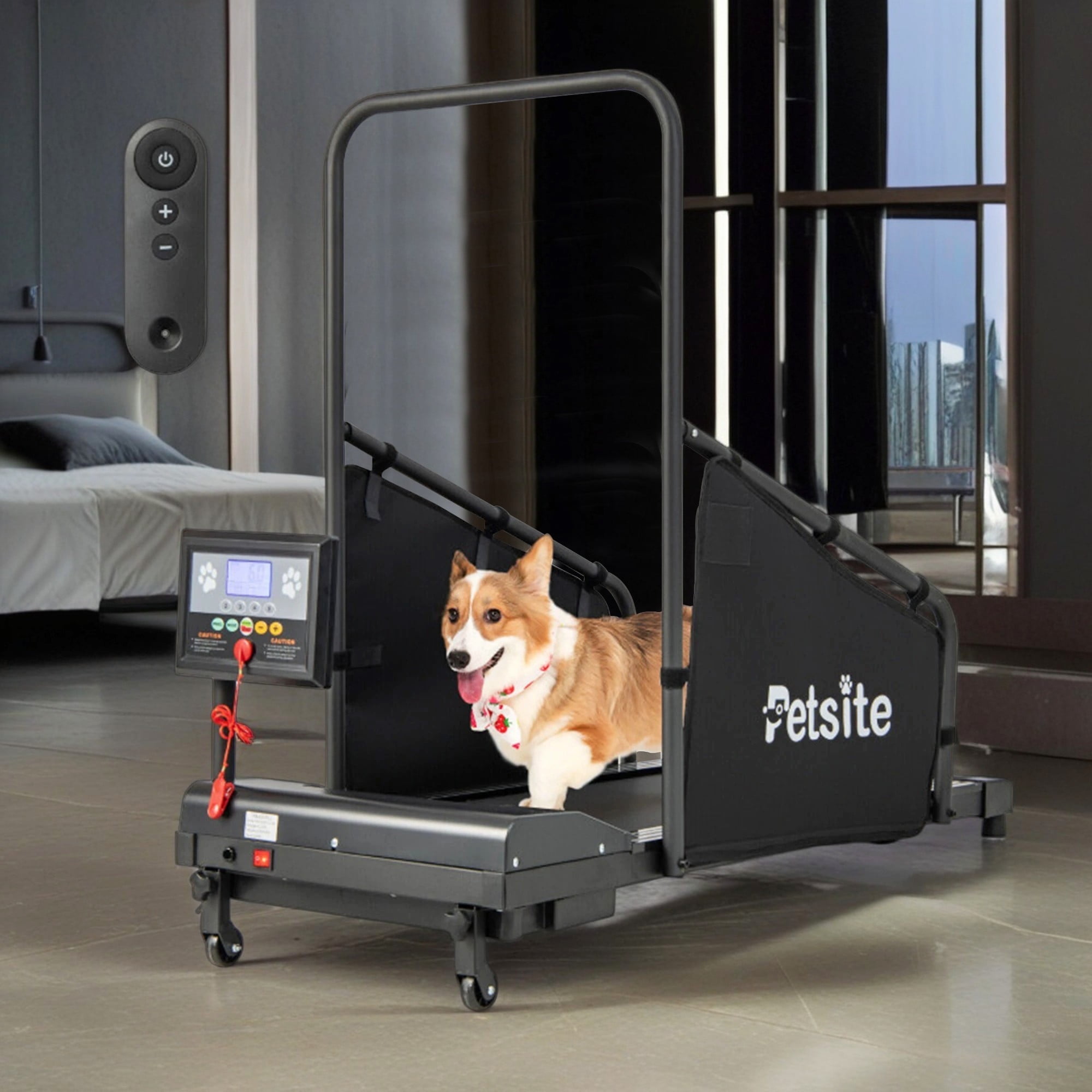 Pefilos 47" Dog Treadmill for Small and Medium Dogs, Pet Training Treadmill for Dogs up to 130