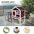 thumbnail image 1 of Pefilos 47" Outdoor Waterproof Chicken Coop Bunny Rabbit Hutch Hen Cage with Removable Tray, Brown, 1 of 9