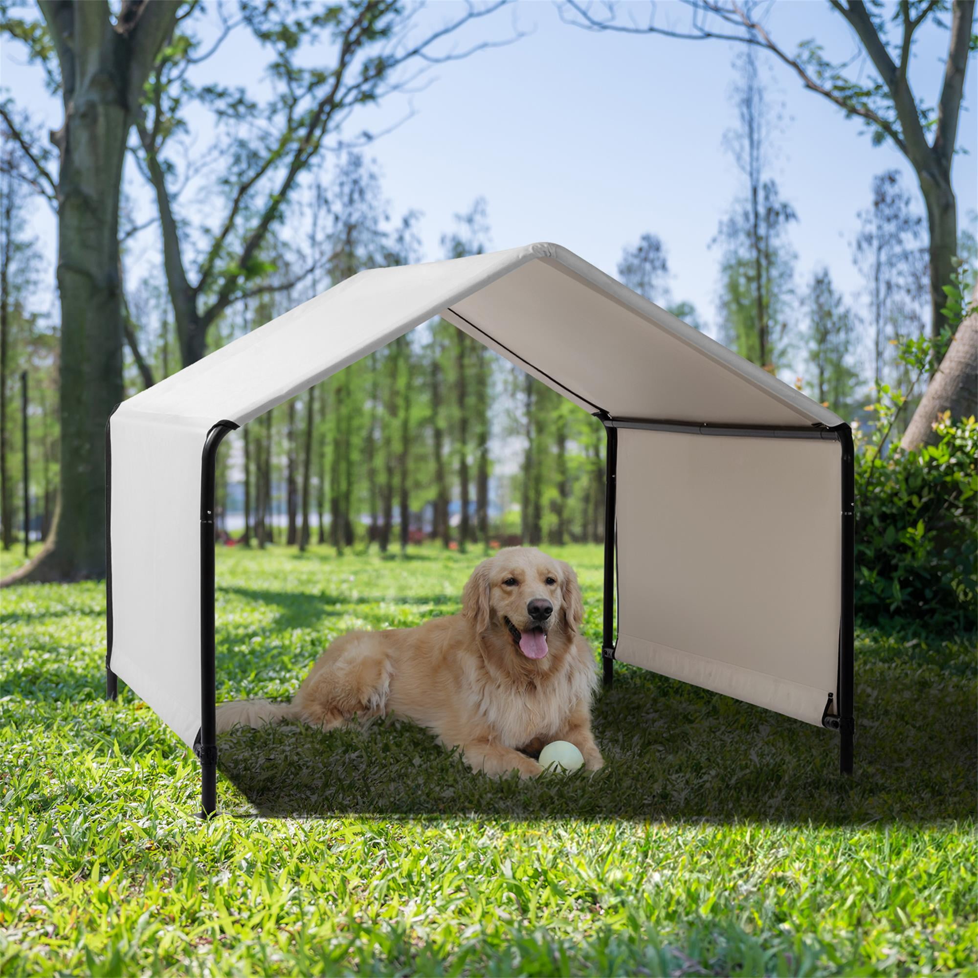 Pefilos 48.5" Outdoor Dog Tent for Large Medium Dogs, Portable Dog Shade Shelter, Water Resistant Dog Beach Tent for Garden, Backyard, Gray Pefilos 48.5" Outdoor Dog Tent for Large Medium Dogs, Portable Dog Shade Shelter, Water Resistant Dog Beach Tent for Garden, Backyard, Gray
