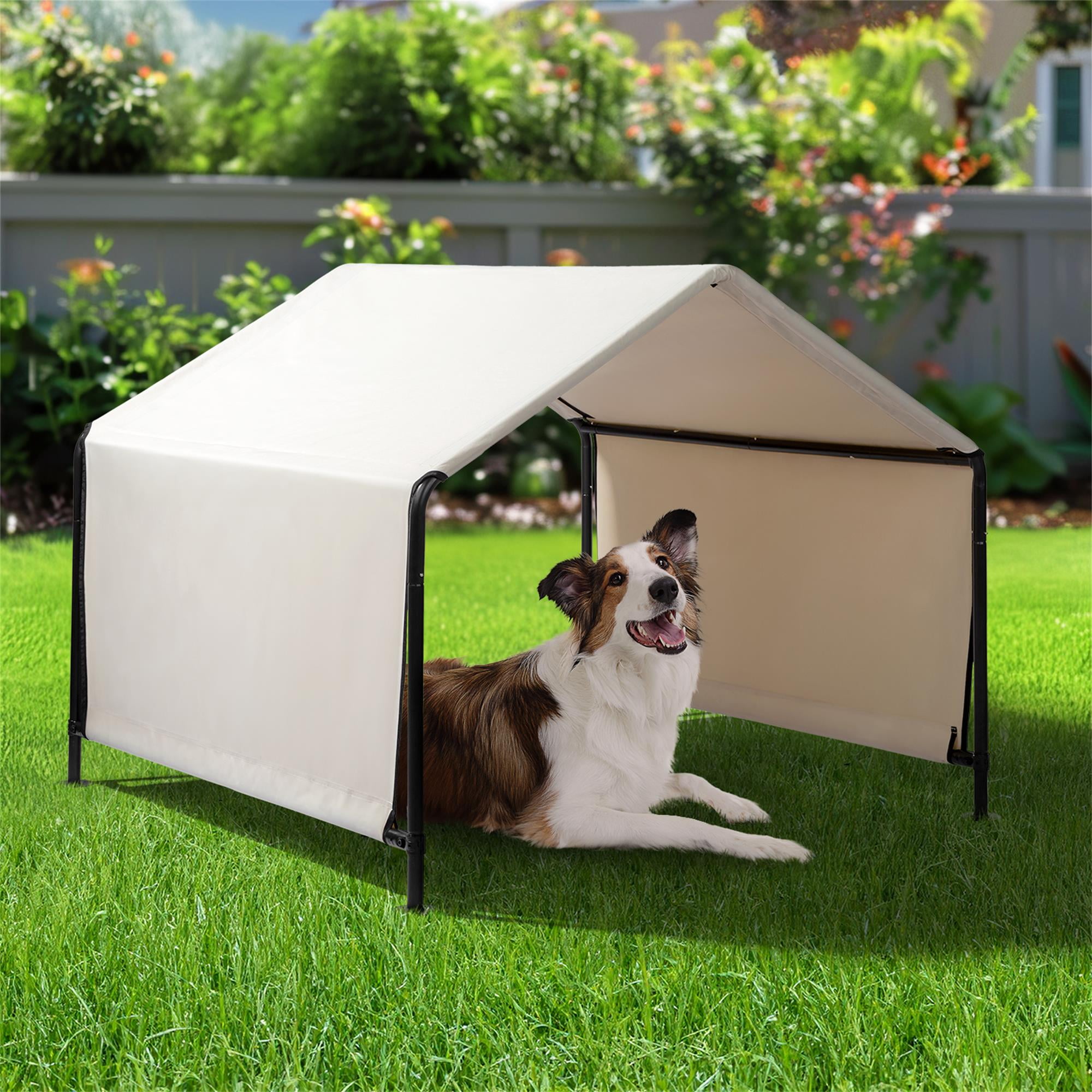 Pefilos 48.5" Outdoor Pet Shade Shelter, Versatile Pet Canopy Dog Tent for Dogs, Cats, Small Animals and Livestock, White Pefilos 48.5" Outdoor Pet Shade Shelter, Versatile Pet Canopy Dog Tent for Dogs, Cats, Small Animals and Livestock, White
