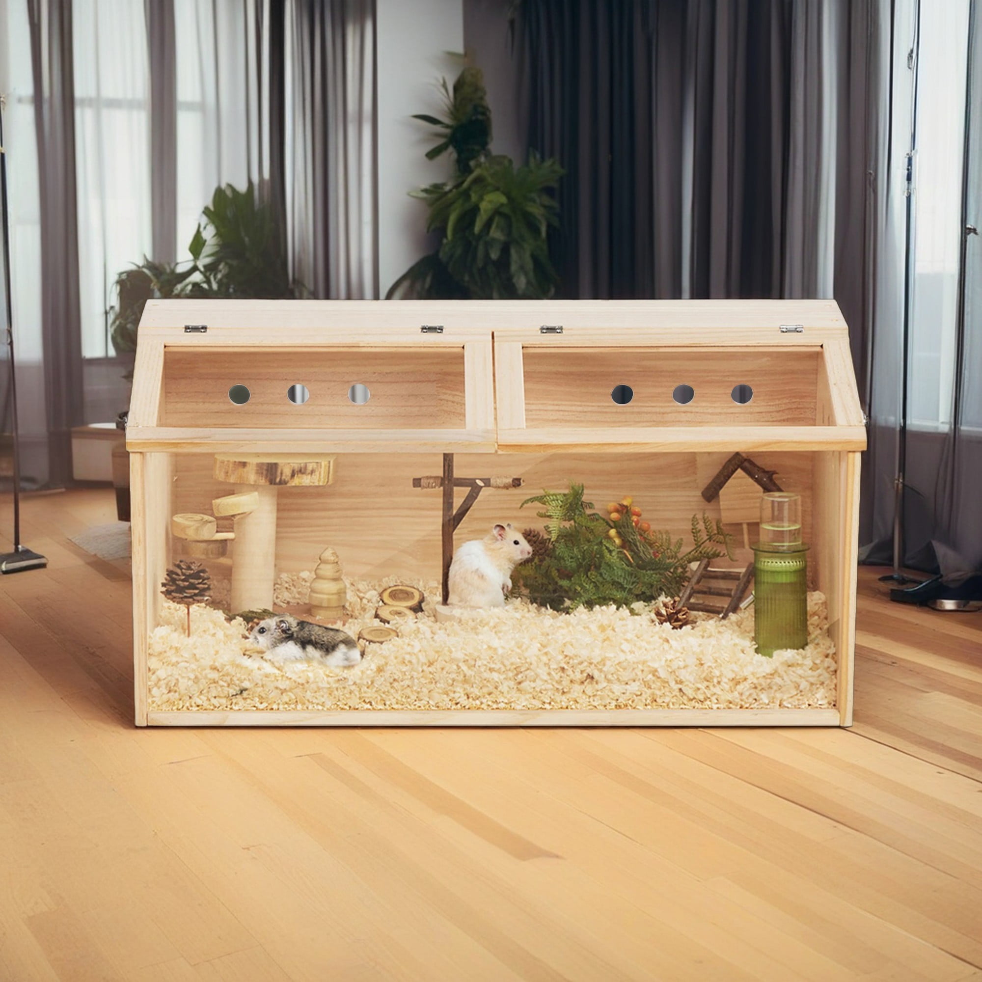 Wooden Extra Large Hamster Cage, Transparent Small Animal Cage Hamster  Habitat DIY for Syrian Hamster, Guinea Pig Include Climbing Ladder and  Wooden Nest - Walmart.com