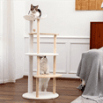 thumbnail image 1 of Pefilos 49" Cat Tree Tower for Indoor Cats Multi-Level Cat Tree Modern Cat Tower Wooden Activity Center with Scratching Posts, Beige, 1 of 15
