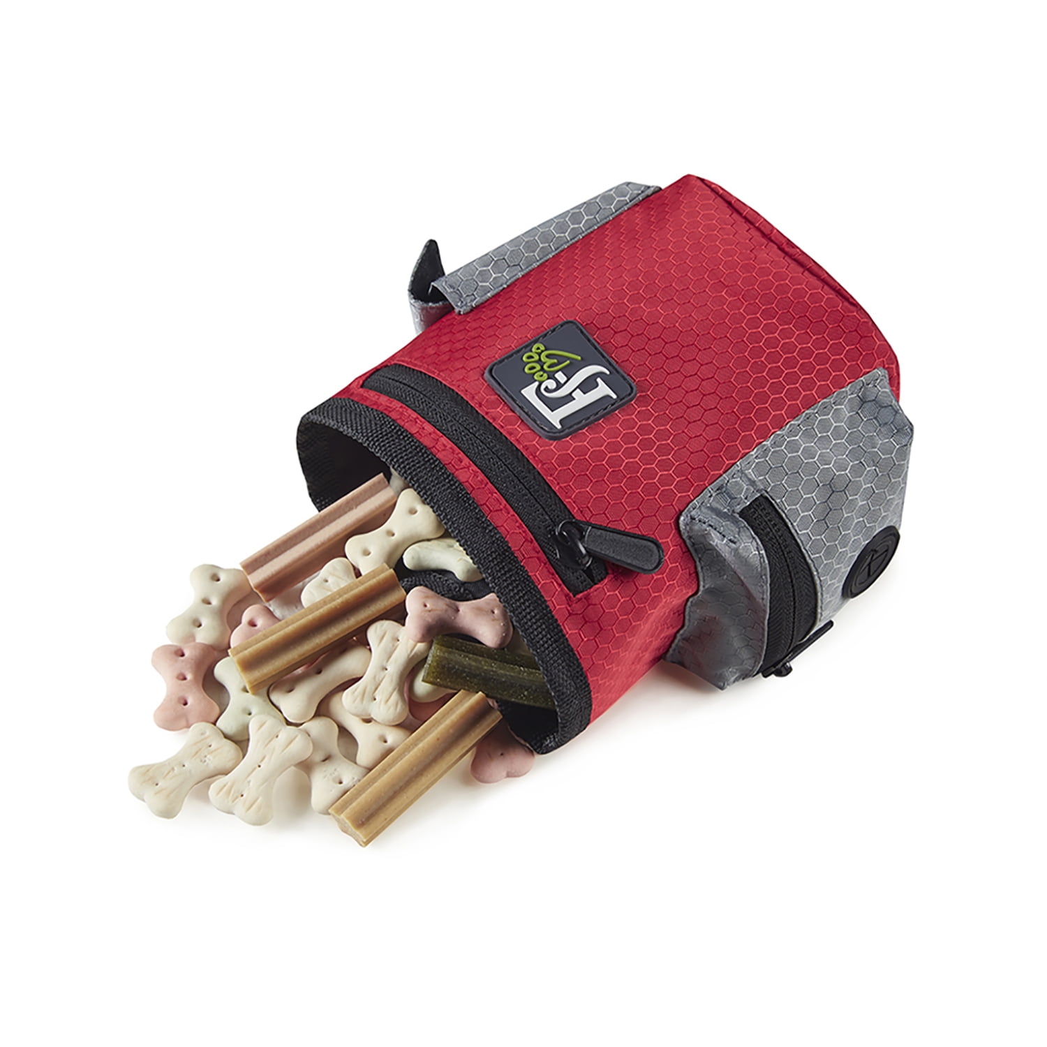 Pefilos 5.5" Pet Training Hands-Free Snack Bag(No Snacks), Training Bag for Kibbles Toys with Poop Bag Dispenser, Red Pefilos 5.5" Pet Training Hands-Free Snack Bag(No Snacks), Training Bag for Kibbles Toys with Poop Bag Dispenser, Red