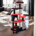 thumbnail image 1 of Pefilos 52" Gothic Cat Tree Tower Furniture with Scratching Post, Climbing Ladder, Cat Condo for Kittens Cat Tree House, Black, 1 of 7