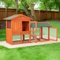 thumbnail image 1 of Pefilos 54.5" Wood Rabbit Hutch for Outdoor, Pet House Bunny Cages Poultry Cage Habitat Chicken Coop, Orange, 1 of 9