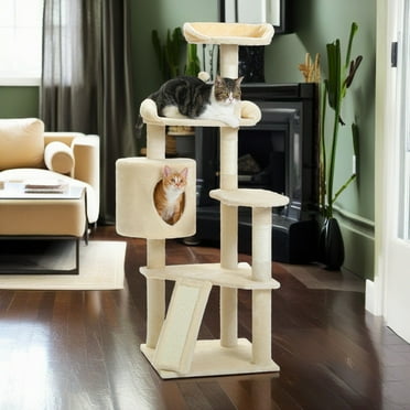 Beatrise Angled Cat Scratching Post with Perch - Walmart.com