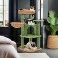 thumbnail image 1 of Pefilos 42" Cactus Cat Tree Tower with Cozy Condo and Perch for Indoor Cats, Multi-Level Cat Tree House with Sisal Covered Scratching Posts, Pads, Green, 1 of 9