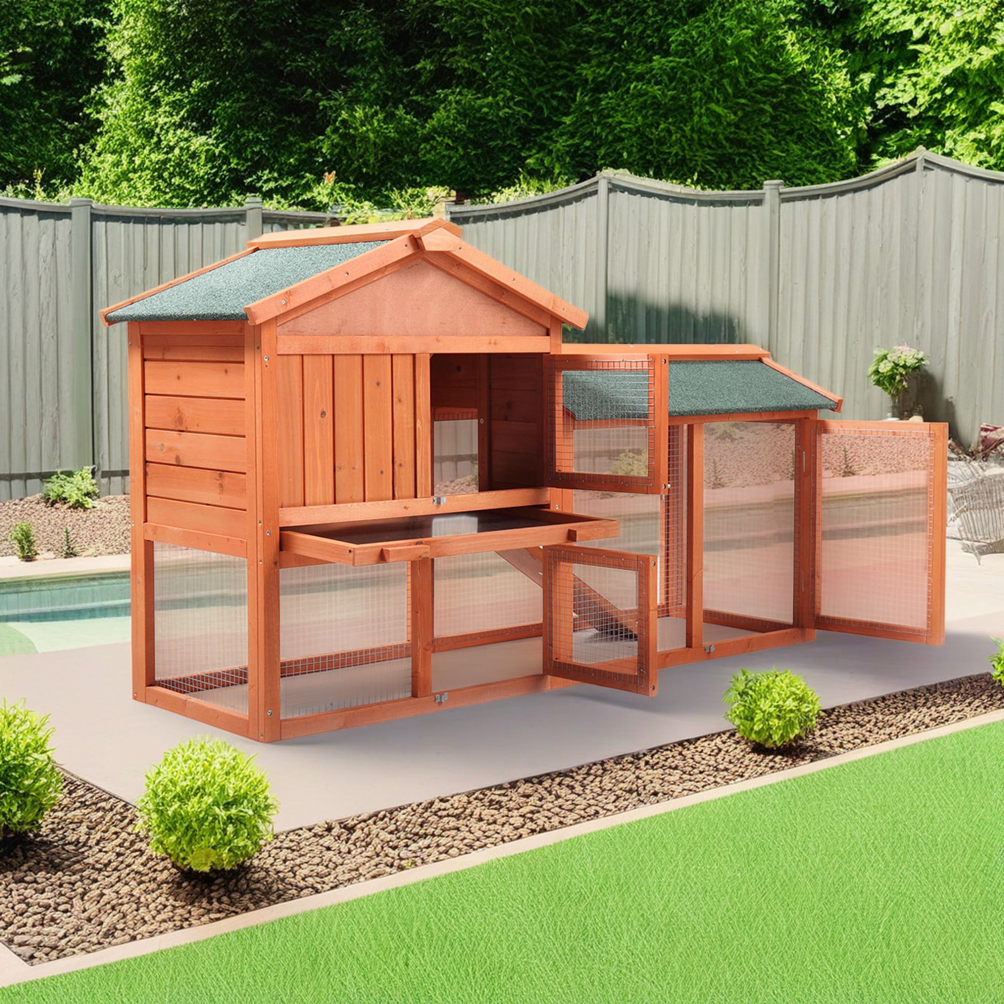 Pefilos 55" Wooden Chicken Coop for Sale Hen House for 6 Chickens