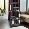 thumbnail image 1 of Pefilos 56" Multi-Level Cat Tree Tower for Indoor Cats with Sisal Scratching Posts, Cozy Cat Condo, Large Hammock and Plush Perches Cat Tree House for Large Cats, Dark Gray, 1 of 7