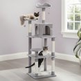 thumbnail image 1 of Pefilos 57" 4 Levels Platform Cat Tree House, Cat Condo for Large Cats with Fully Scratching Posts, Cat Tower for Indoor, Gray, 1 of 8
