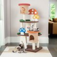 thumbnail image 1 of Pefilos 57" Cat Tree House, Small Cat Condo with Sisal Scratching Post, Mushroom Cat Tower, Multicolor, 1 of 8