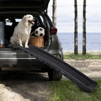 Pefilos 60 Inch Portable Pet Ramp for Large Dogs, Deluxe Telescoping Dog Ramp for Cars, Trucks, & SUVs, Supports up to 165 lb, Easy Storage, Black
