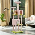 thumbnail image 1 of Pefilos 62" Cat Tree for Indoor Cats, Modern Cat Tree Tower with 2 Spacious Condos, Scratching Pad, 4 Cat Scratching Posts, 2 Top Perches, 2 Pompoms,, 1 of 9