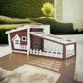 thumbnail image 1 of Pefilos 62" Outdoor Rabbit Hutch, Wood Chicken Coops with Pull Out Tray, Pet Cages for Small Animals, Red, 1 of 7