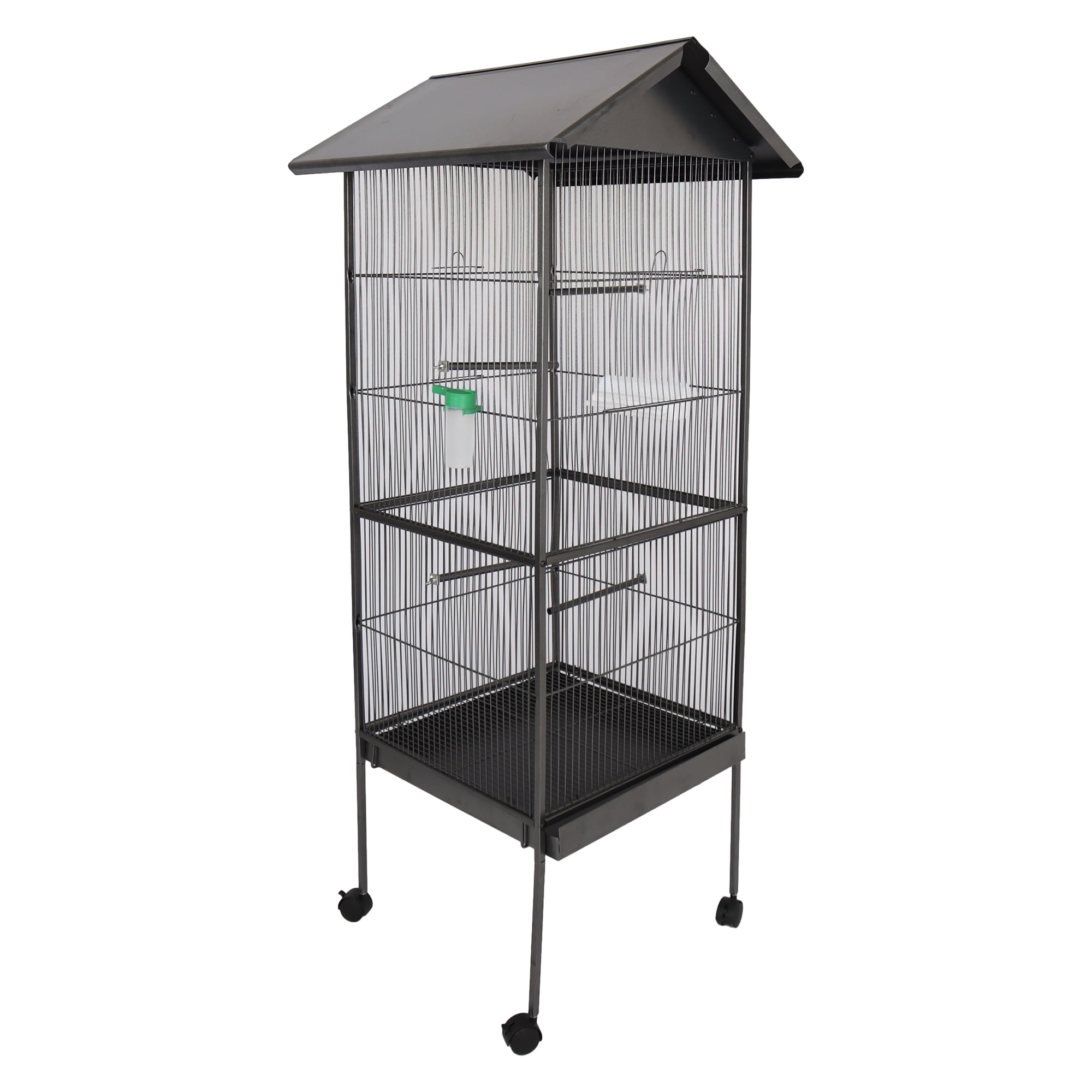 Pefilos 63" Bird Cage for Parakeets, Bird Houses for Indoor with Rolling Stand, Metal Bird Aviaries for Green Cheek Conures Pigeons Lovebird Bird's Nest, Gray Pefilos 63" Bird Cage for Parakeets, Bird Houses for Indoor with Rolling Stand, Metal Bird Aviaries for Green Cheek Conures Pigeons Lovebird Bird's Nest, Gray