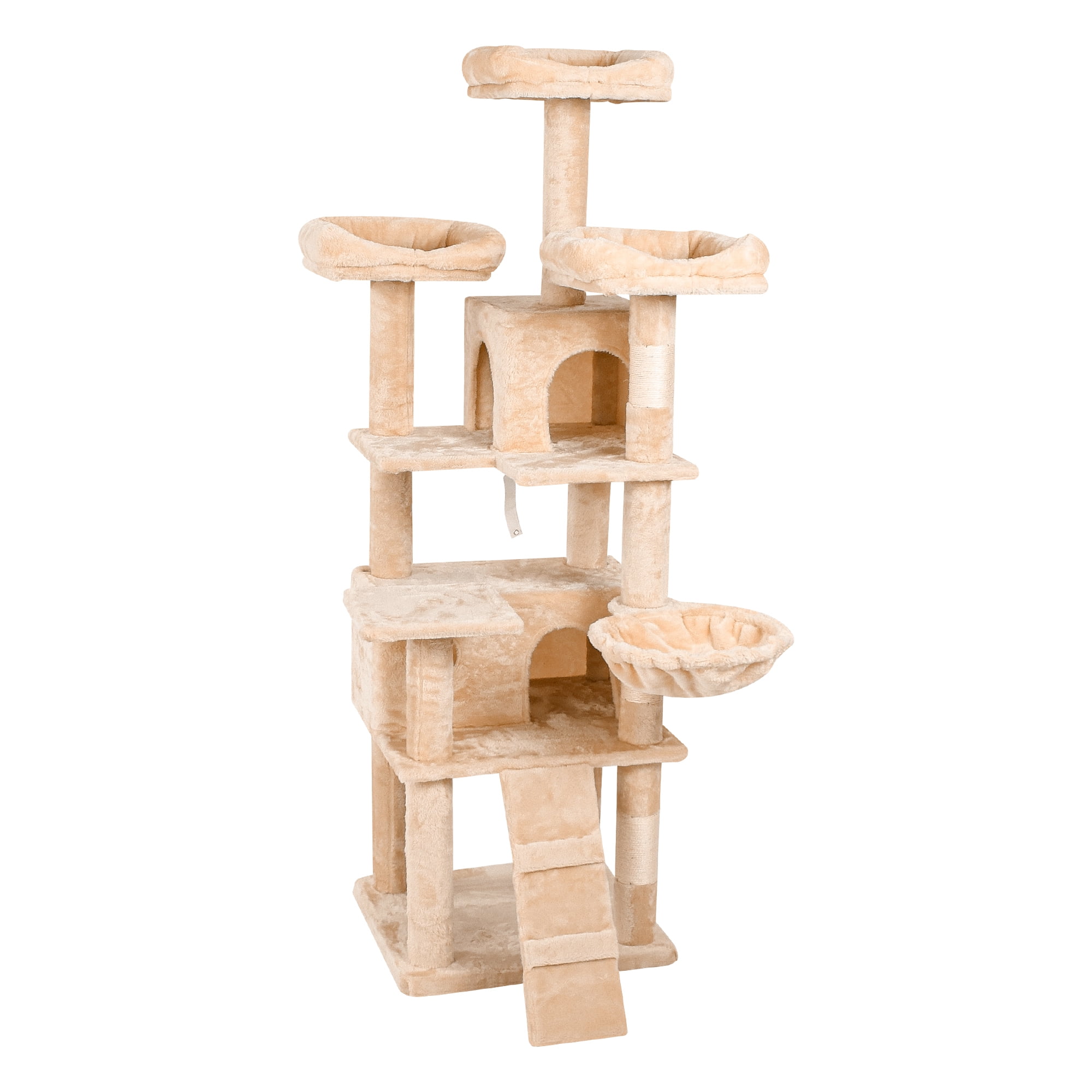 Pefilos 63" Cat Tree House for Big Cats, Cat Tower for Indoor Cats Multi-Level Cat Condo with Cozy Plush Perches Cats Play House, Beige Pefilos 63" Cat Tree House for Big Cats, Cat Tower for Indoor Cats Multi-Level Cat Condo with Cozy Plush Perches Cats Play House, Beige