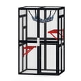 thumbnail image 1 of Pefilos 64" Gothic Outdoor Cat House, Large Cat Condo for Feral Cats Wooden Outside Cat Cage Weatherproof with Platforms, Black, 1 of 11