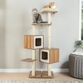 thumbnail image 1 of Pefilos 64" Modern Cat Tree Tower for Indoor Cats, Multi-Level Cat Condo with Scratching Posts, Perch, Washable Removable Cushions, Cat Furniture, Beige, 1 of 8