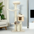 thumbnail image 1 of Pefilos 68" Modern Cat Tree Tower for Indoor Cats, Large Wood Cat Condo with Scratching Post and Removable Pads for Small Large Cats, Beige, 1 of 7