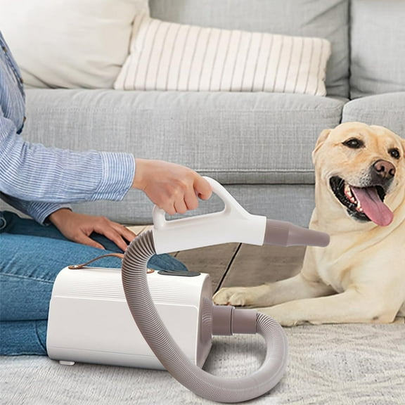 Pefilos 70DB Low Noise Design Pet Hair Dryer Blower, Dog Cat Hair Blower with Negative Ion Function and Adjustable Temperature, White
