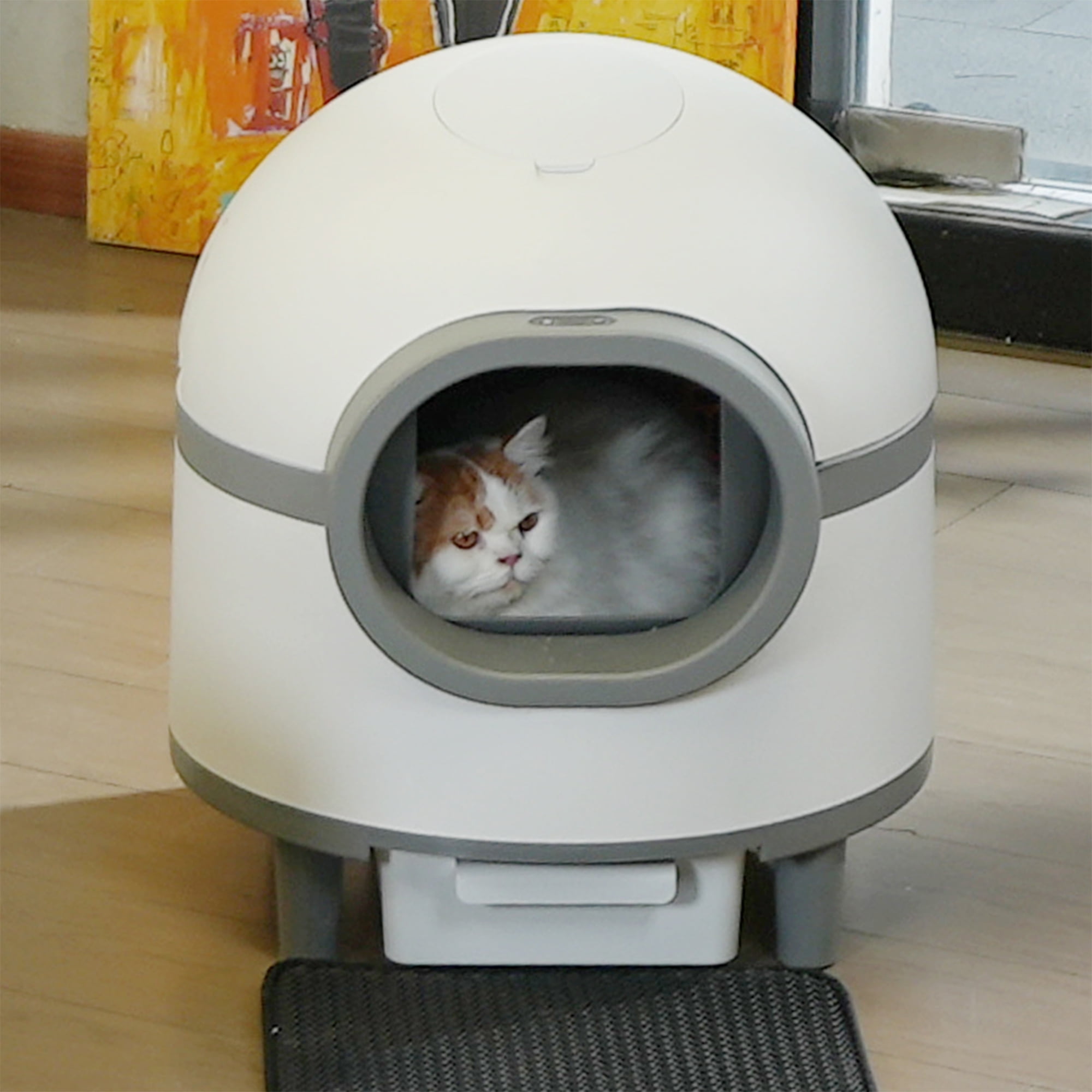 Pefilos 70L Self Cleaning Cat Litter Box, Automatic Cat Litter Box Self Cleaning with Mat and Liner, Support 2.4G/5G, Anti-Pinch/Health Monitoring/Odor-Removal, White Pefilos 70L Self Cleaning Cat Litter Box, Automatic Cat Litter Box Self Cleaning with Mat and Liner, Support 2.4G/5G, Anti-Pinch/Health Monitoring/Odor-Removal, White