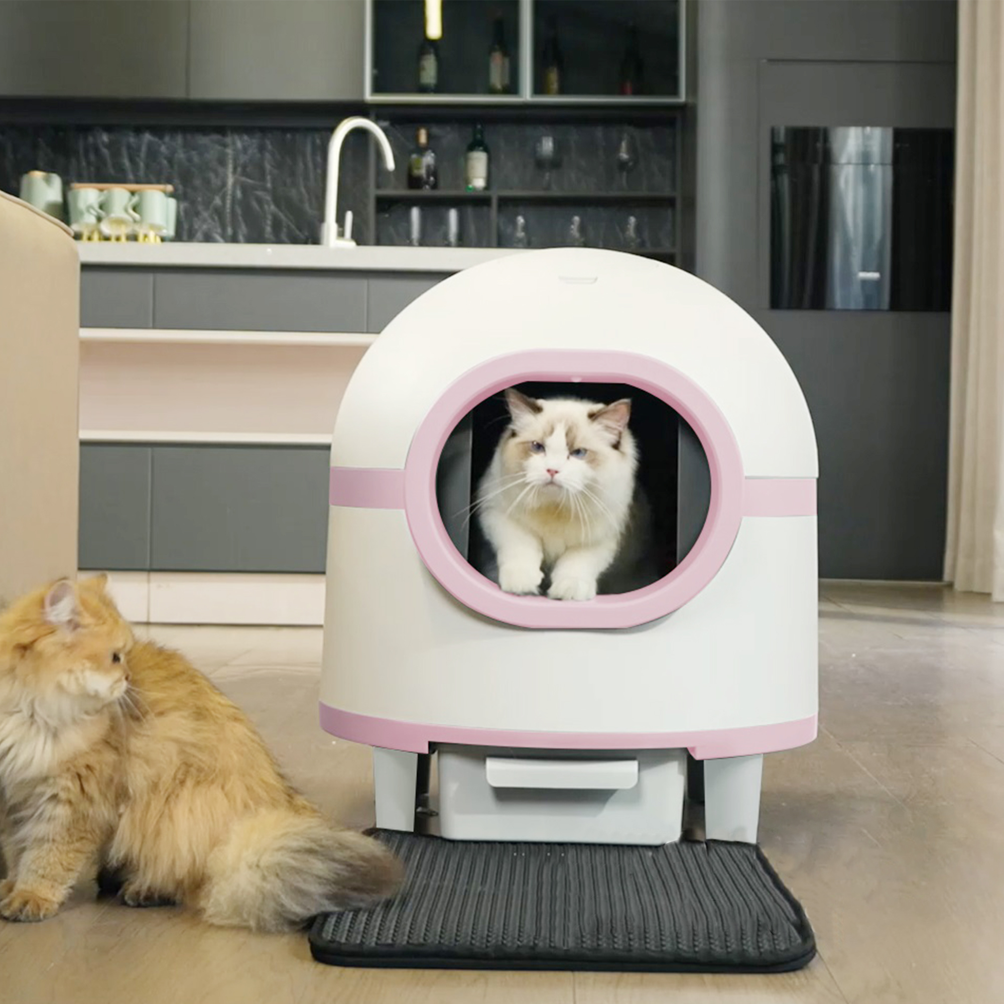 Pefilos 70L Self Cleaning Cat Litter Box for Multiple Cats, App Control