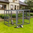 thumbnail image 1 of Pefilos 71 Inch Wooden Cat Cage with Waterproof Roof and Adjustable Pedals Suitable Rabbit Hutch, Gray, 1 of 11