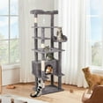 thumbnail image 1 of Pefilos 71" Pet Furniture for Cats and Kittens, Cat Tower for Indoor Cats Tall Cat Condo for Big Cats Tiger Cat Tree Tower, Gray, 1 of 23