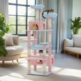 thumbnail image 1 of Pefilos 72" Large Cat Tree Tower with Sisal Scratching Post, Indoor Cat Condo for Big Cat Maine Coon, Blue, 1 of 8