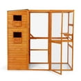 thumbnail image 1 of Pefilos 76" Outdoor Cat House for Large, Wood Kitty Catio Enclosure Cat Cage Condo Indoor with Platforms, Orange, 1 of 9