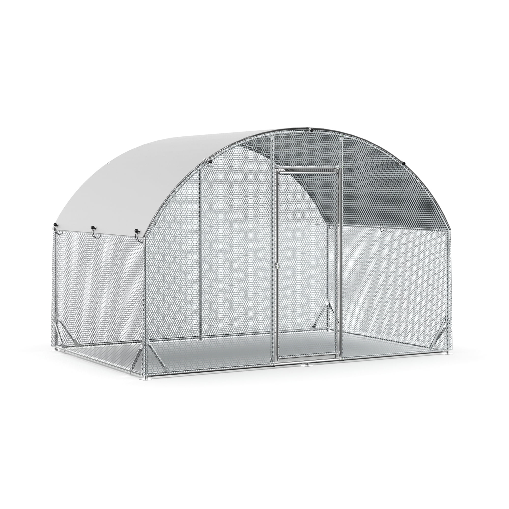 Pefilos 78"L Outdoor Large Chicken Coop with Waterproof and Anti-Ultraviolet Cover, Hen Run House Rabbits Habitat Pen, Silver Pefilos 78"L Outdoor Large Chicken Coop with Waterproof and Anti-Ultraviolet Cover, Hen Run House Rabbits Habitat Pen, Silver