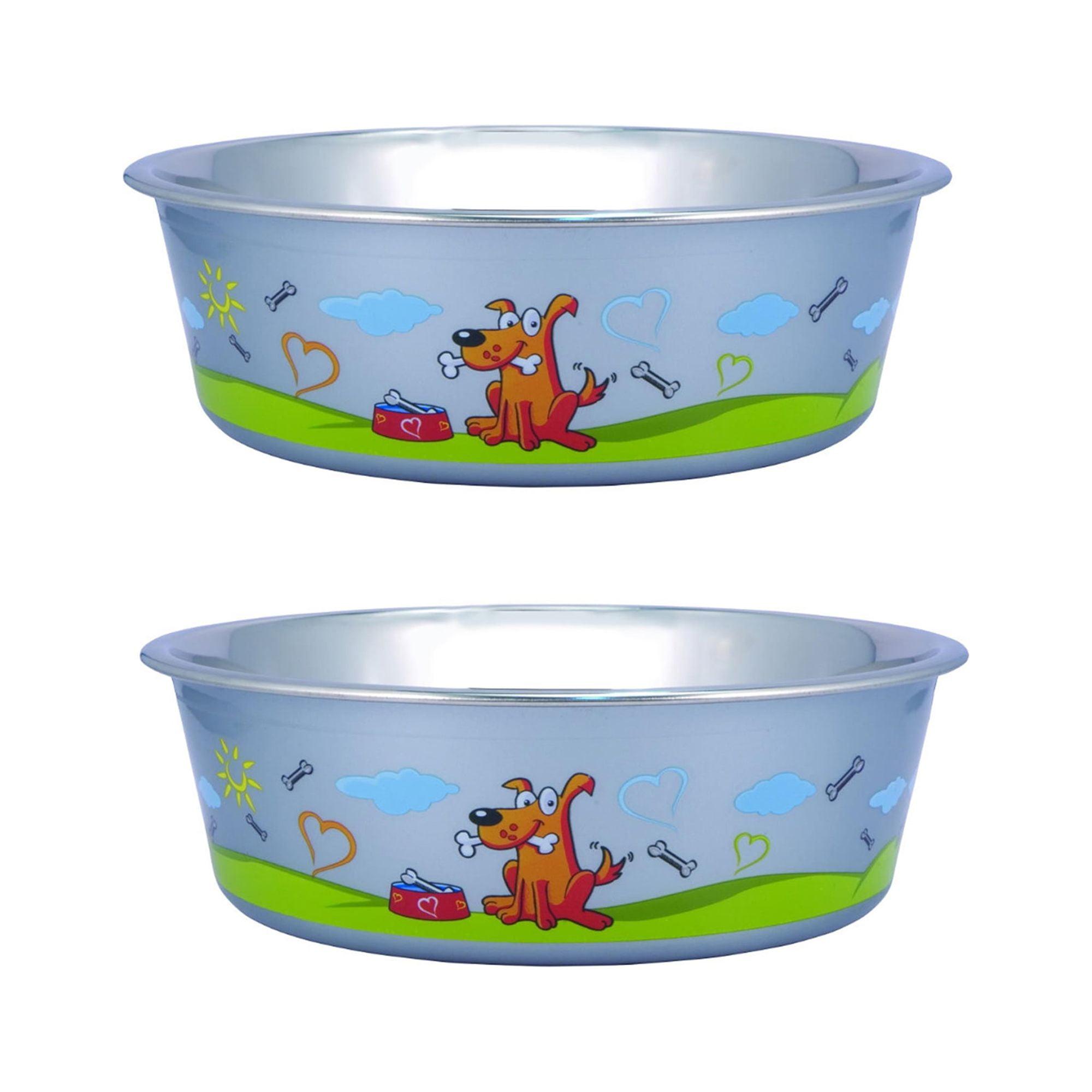 Pefilos 8.46"x2.76" Medium Lightweight Stainless Steel Dog Bowl fo 2Pcs, 54.1 OZ Food And Water Dish Pet Food Bowls, Blue Pefilos 8.46"x2.76" Medium Lightweight Stainless Steel Dog Bowl fo 2Pcs, 54.1 OZ Food And Water Dish Pet Food Bowls, Blue
