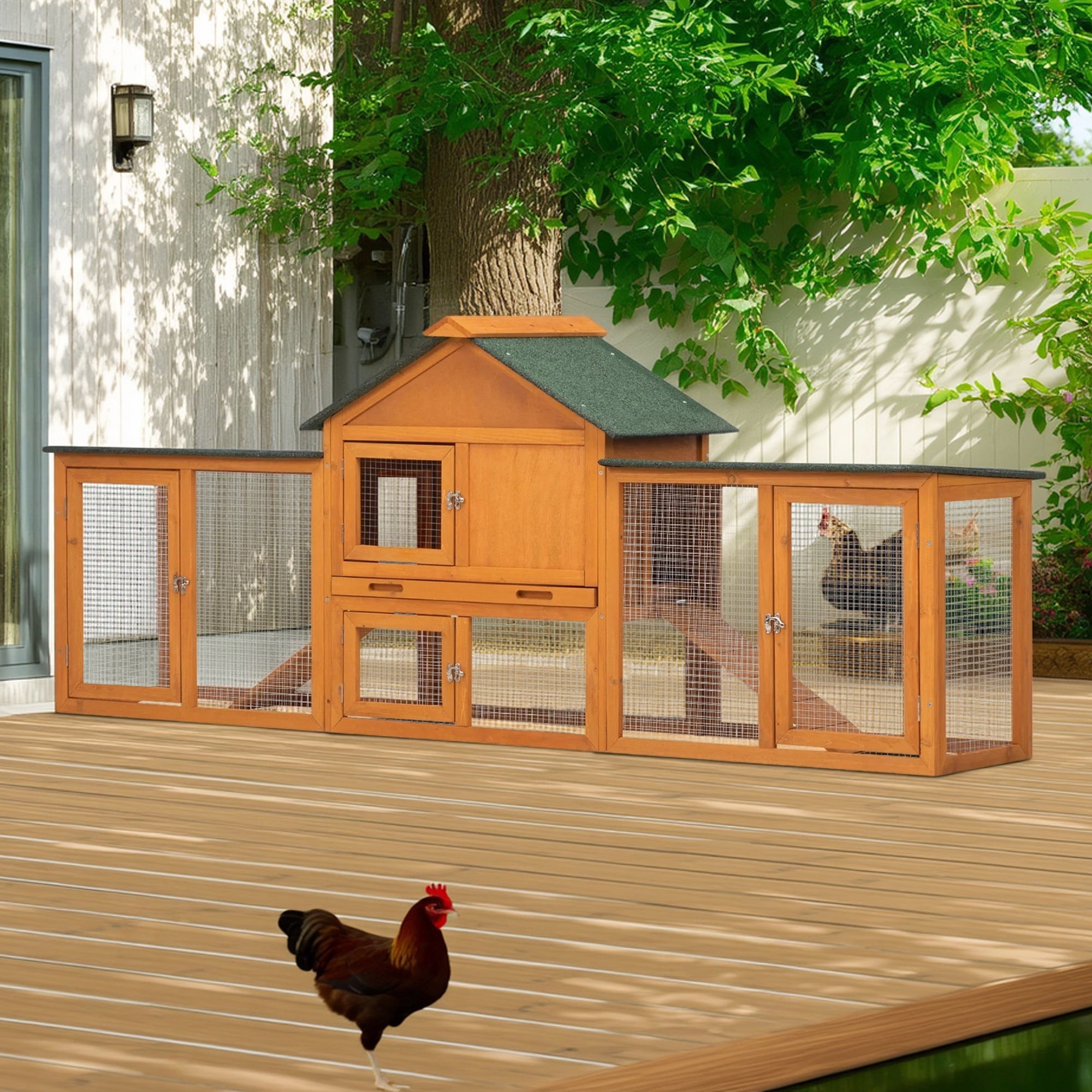 Wayfair Auggie Deluxe Rabbit Hutch Chicken Coop With Chicken